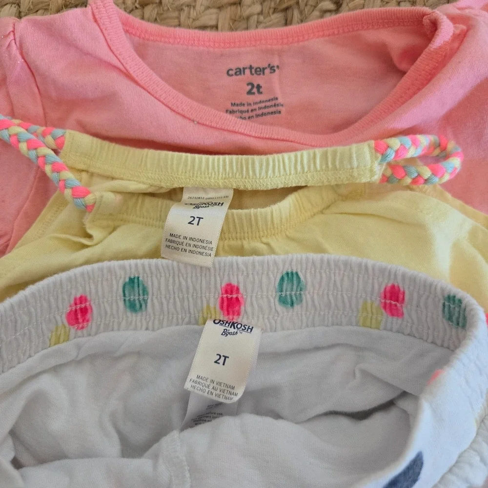 Carters Oshkosh Colorful Toddler Outfit Set - Summer Tops‎ And Skirts 2T